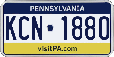 PA license plate KCN1880