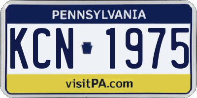 PA license plate KCN1975