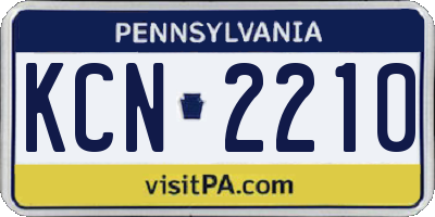 PA license plate KCN2210