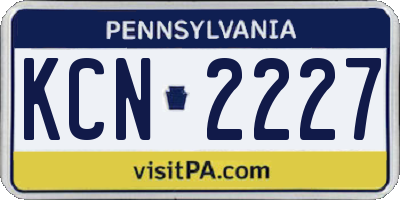 PA license plate KCN2227