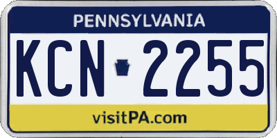 PA license plate KCN2255