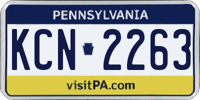PA license plate KCN2263