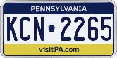 PA license plate KCN2265