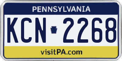 PA license plate KCN2268
