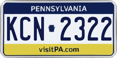 PA license plate KCN2322