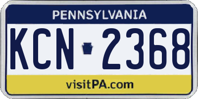 PA license plate KCN2368