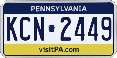PA license plate KCN2449