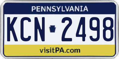 PA license plate KCN2498