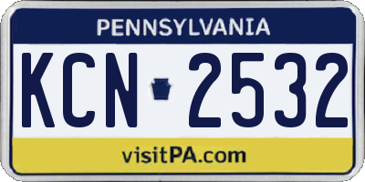 PA license plate KCN2532