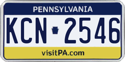 PA license plate KCN2546