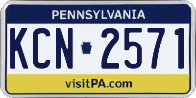 PA license plate KCN2571