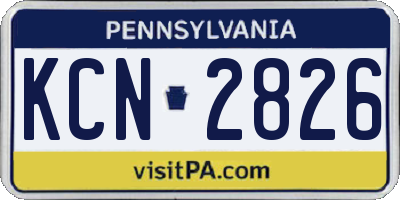 PA license plate KCN2826