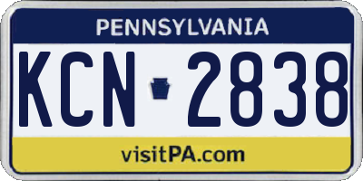 PA license plate KCN2838