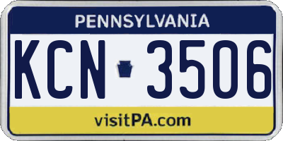 PA license plate KCN3506