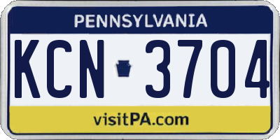 PA license plate KCN3704