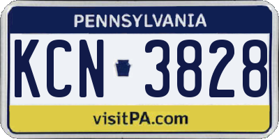 PA license plate KCN3828