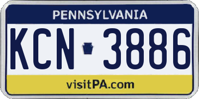 PA license plate KCN3886