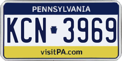 PA license plate KCN3969