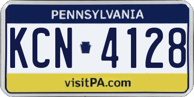 PA license plate KCN4128
