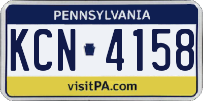 PA license plate KCN4158