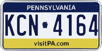PA license plate KCN4164