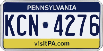 PA license plate KCN4276