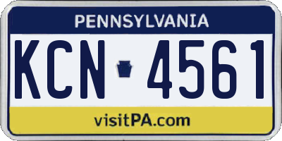 PA license plate KCN4561