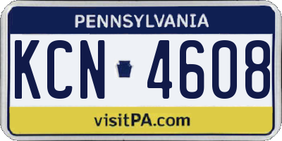 PA license plate KCN4608