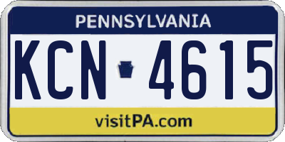 PA license plate KCN4615