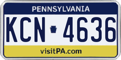 PA license plate KCN4636