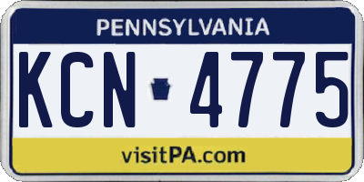 PA license plate KCN4775