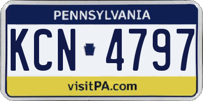 PA license plate KCN4797