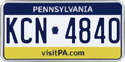 PA license plate KCN4840
