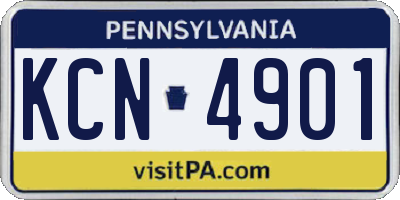 PA license plate KCN4901