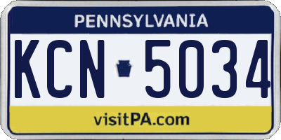 PA license plate KCN5034