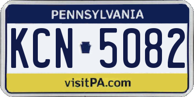 PA license plate KCN5082