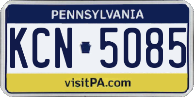 PA license plate KCN5085