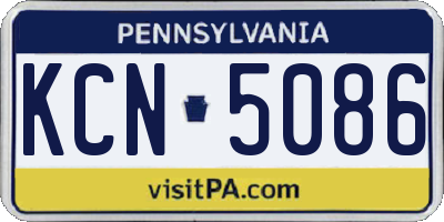 PA license plate KCN5086