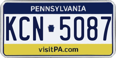 PA license plate KCN5087