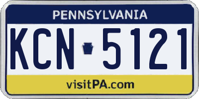 PA license plate KCN5121