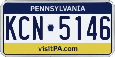 PA license plate KCN5146