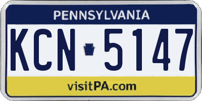 PA license plate KCN5147
