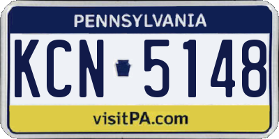 PA license plate KCN5148