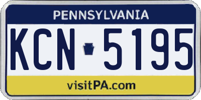 PA license plate KCN5195