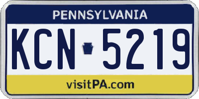 PA license plate KCN5219