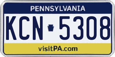 PA license plate KCN5308