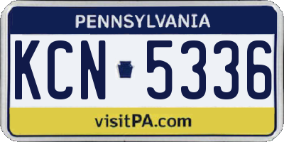 PA license plate KCN5336