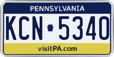PA license plate KCN5340
