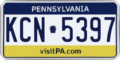 PA license plate KCN5397
