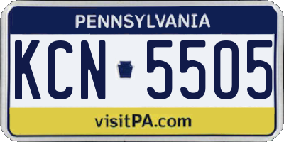 PA license plate KCN5505